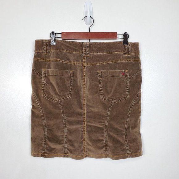 American Eagle Outfitters Stretch Soft Velvet Feel Brown Academia Skirt Size 10 - Picture 5 of 12
